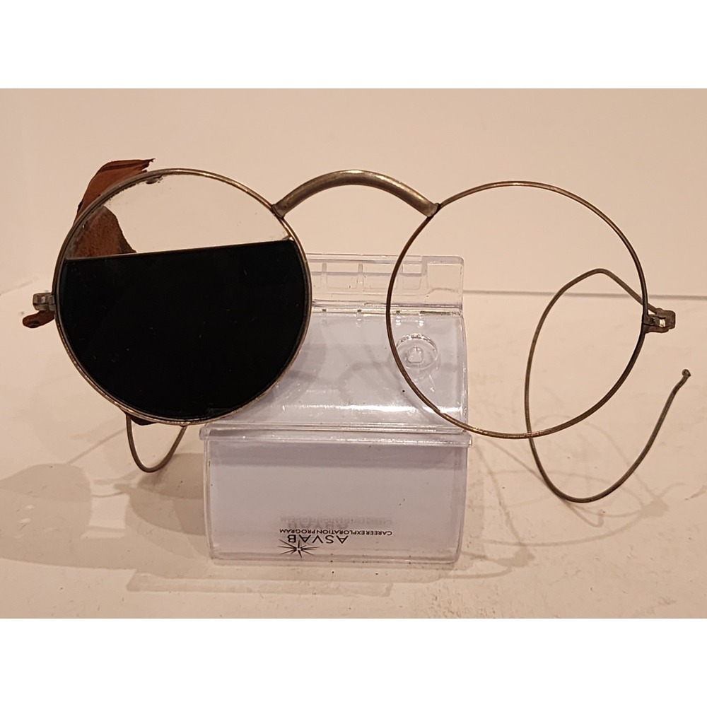 Antique 1/2 Tinted Willson Sunglasses Spectacles‎ Steampunk Safety Glasses
